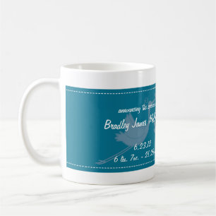 Blue Stork Baby Photo Collage Mug