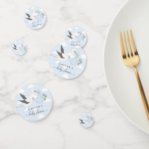 Blue Stork Baby Shower Confetti