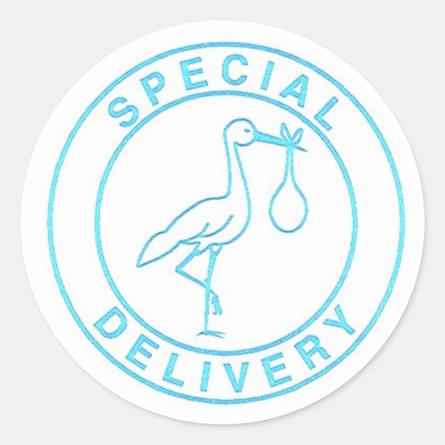 Blue Stork Classic Round Sticker (Front)