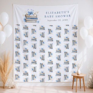 Blue Storybook Baby Shower Backdrop Tapestry