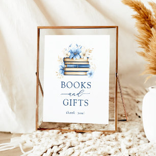 Blue Storybook Baby Shower Books and Gifts Sign