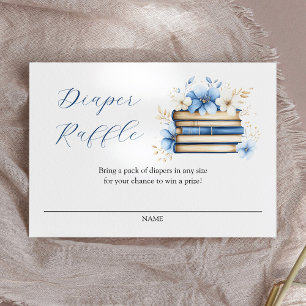 Blue Storybook Baby Shower Diaper Raffle Enclosure Card