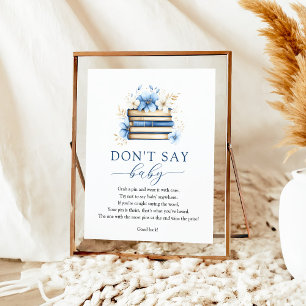 Blue Storybook Don't Say Baby Game Sign