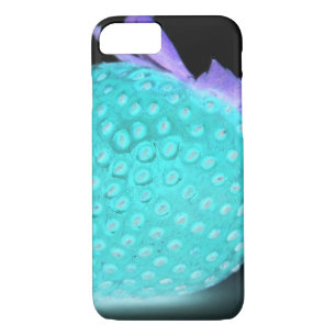 Blue strawberry fruit neon cute black Case-Mate iPhone case