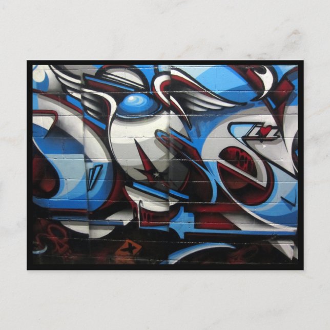 blue street art postcard (Front)