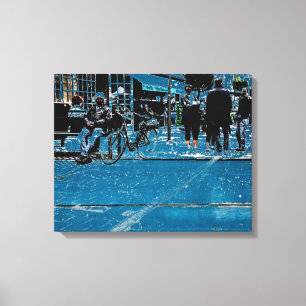 Blue street view canvas print