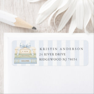 Blue Stripe Baby Shower Address Label