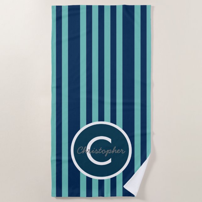 Blue Stripe Beach Towel (Front)