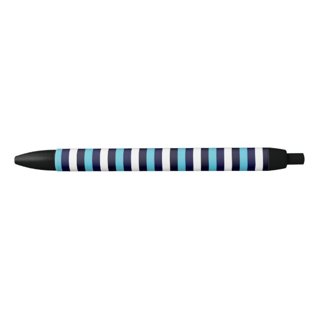 Blue Stripe Black Ink Pen (Front)