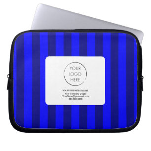 Blue Stripe Branded Logo Promotional Business Laptop Sleeve