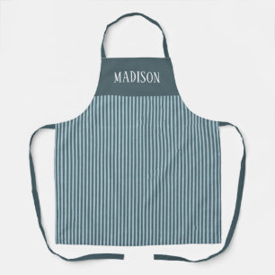 Blue Stripe Custom Name Kitchen Gift Apron