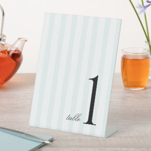 Blue Stripe Elegant Customisable Table Number Pedestal Sign