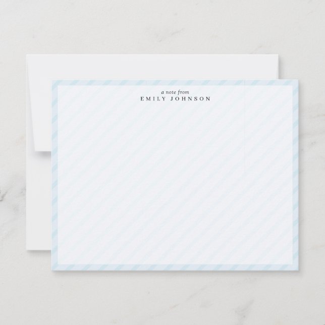 Blue Stripe Frame Note Card (Front)
