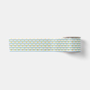 Blue Stripe Gold Sunburst Ribbon - S Satin Ribbon