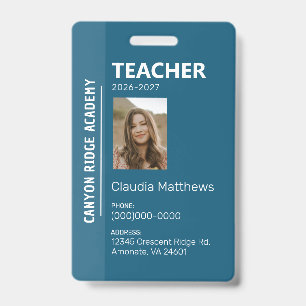 Blue Stripe Homeschool Educator ID Badge