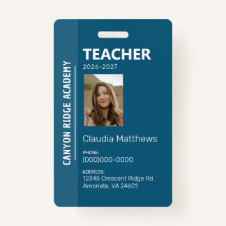 Blue Stripe Homeschool Educator ID Badge