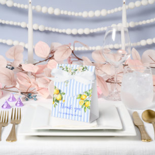 Blue Stripe Lemon Baby Shower Thank you Favour Box