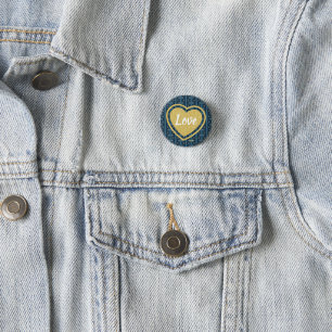 Blue Stripe Love Button by Poet Adiela Akoo