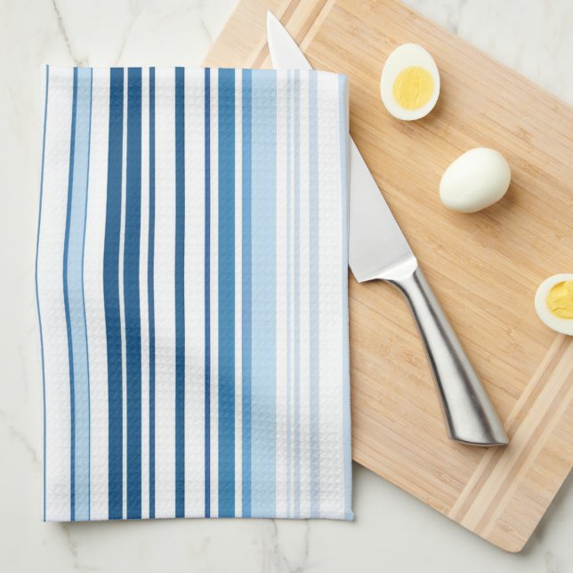 Blue Stripe Pattern  Tea Towel (Quarter Fold)
