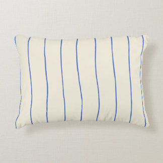 Blue Stripe Pillow Cover – Soft Cream Decorative