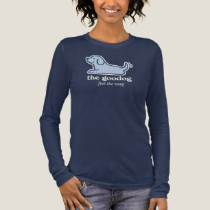 Blue Stripe Seersucker Dog Silhouette Navy Tri-Blend Shirt