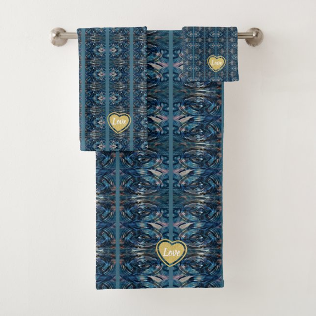 Blue Stripe Towel Set by Poet Adiela Akoo (Insitu)