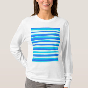 Blue Striped Abstract Art T-Shirt