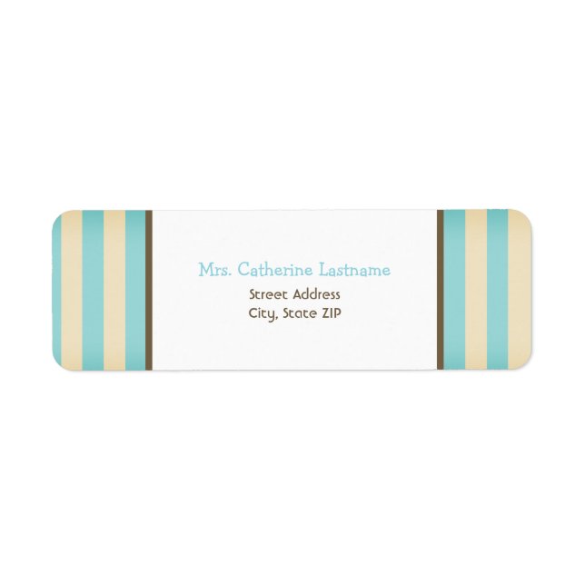 Blue Striped Address Label Sticker (Front)