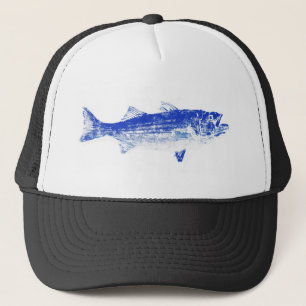 blue striped bass trucker hat