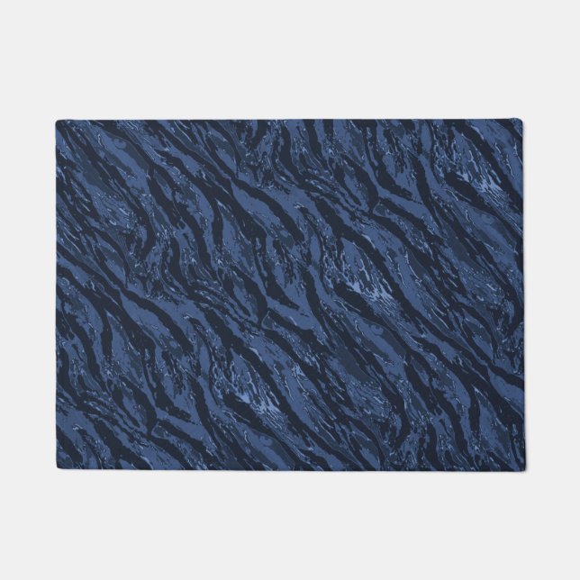 Blue Striped Camo Doormat (Front)