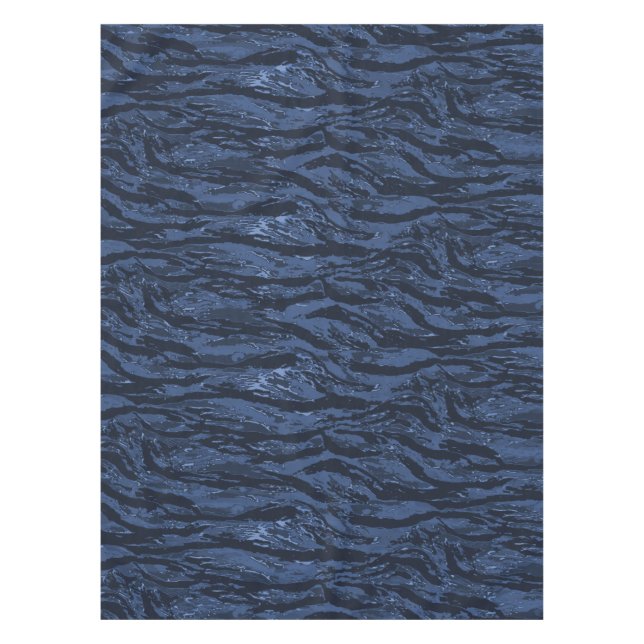 Blue Striped Camo Tablecloth (Front)