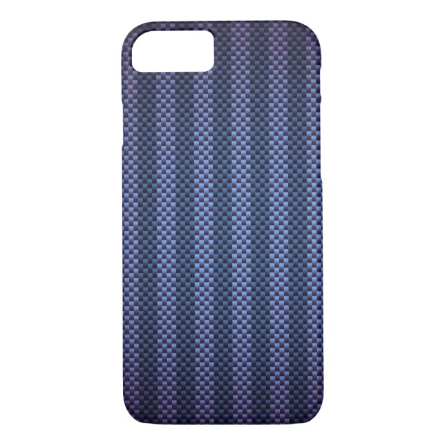 Blue striped carbon fibre patterned Case-Mate iPhone case (Back)
