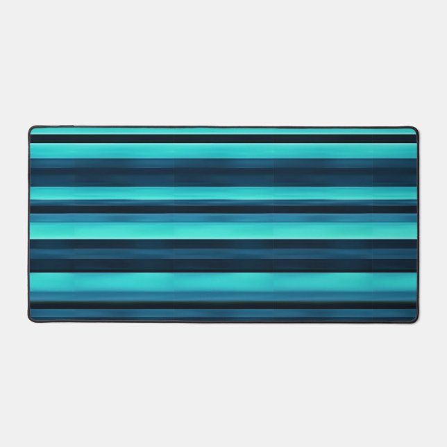 🖥️ Blue Striped Desk Decor For Office Setup 💙 Mat (Front)