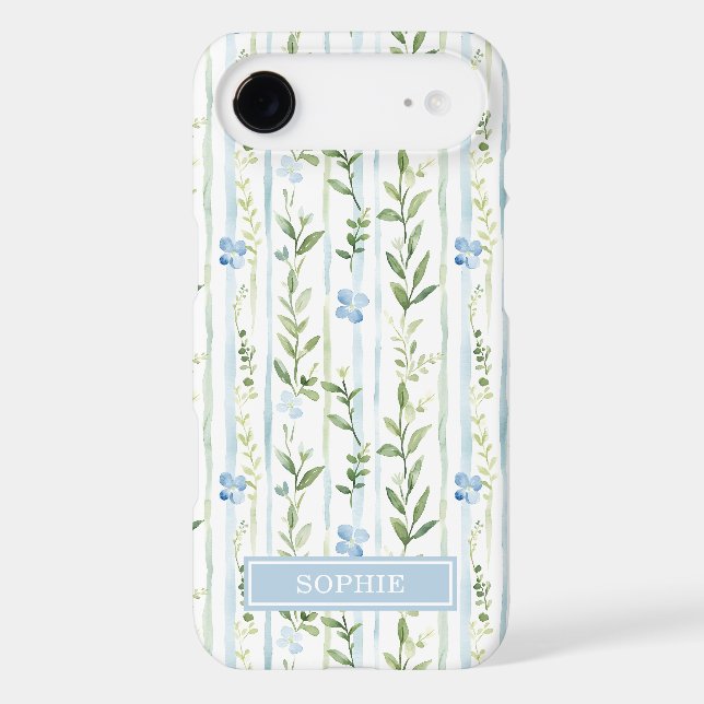 Blue Striped Floral Personalised (Back)