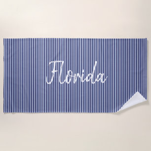 blue striped Florida Beach Towel