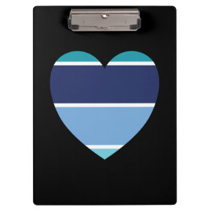 Blue Striped Heart Clipboard