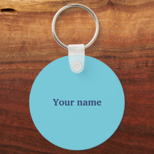 Blue striped name template key ring