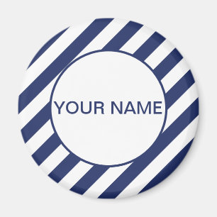 Blue Striped Name Template Magnet