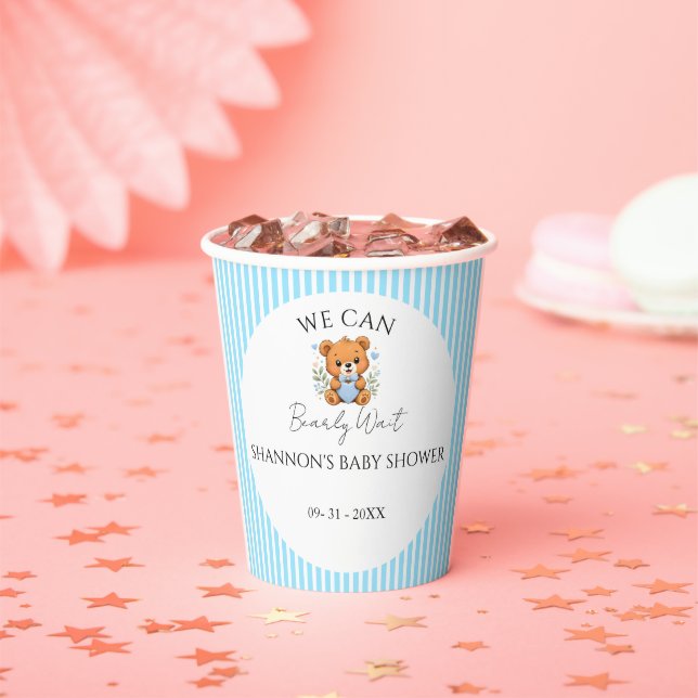 Blue Striped Paper Cups (Insitu)