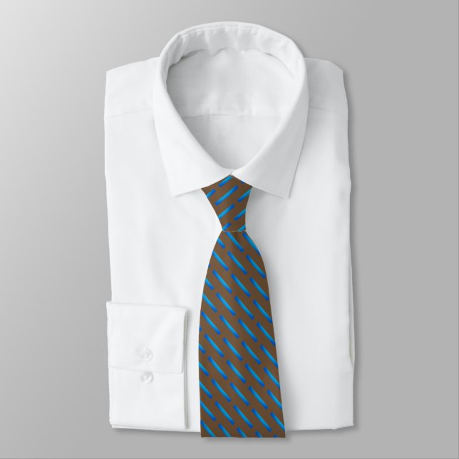 Blue Striped Pattern Tie (Tied)