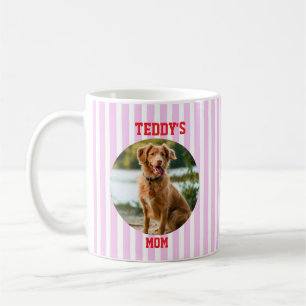 Blue Striped Personalised Dog Mum Coffee Mug