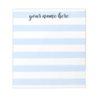 Blue Striped Personalised Notepad
