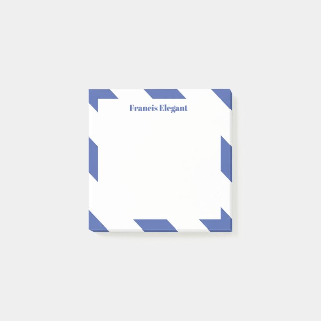 Blue Striped Personalised Post It Notes (Front)