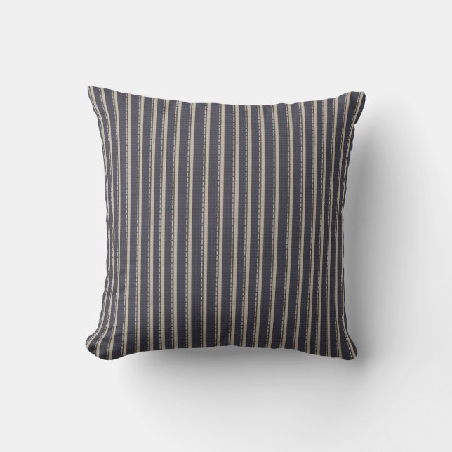 Blue Striped Pillow (Front)