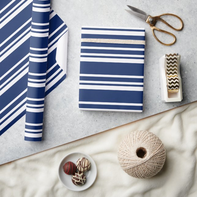 Blue Striped Plaids  WRAPPING PAPER (Crafts)