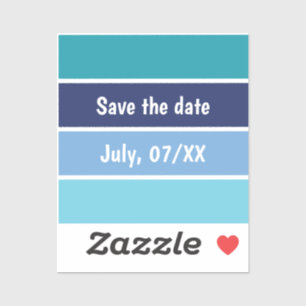 Blue Striped Save The Date