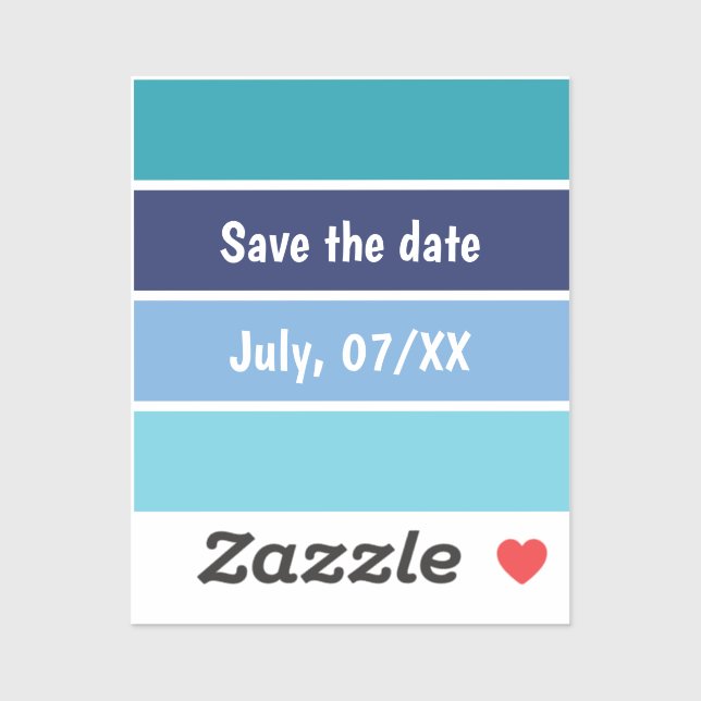 Blue Striped Save The Date (Sheet)