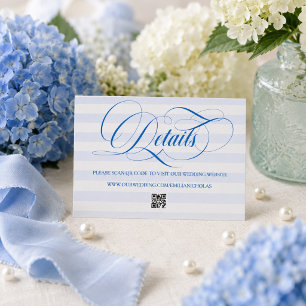 Blue Striped Simple Wedding Enclosure Card