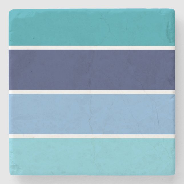 Blue Striped Stone Coaster (Front)