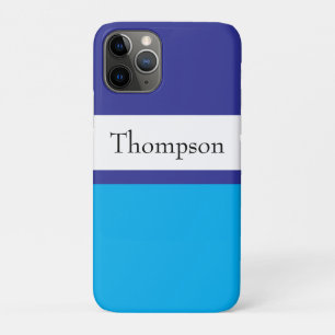 Blue Striped Surname Name Custom Case-Mate iPhone Case